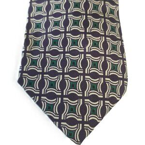 Vintage Burberrys of London Pure Silk Tie Purple Geometric